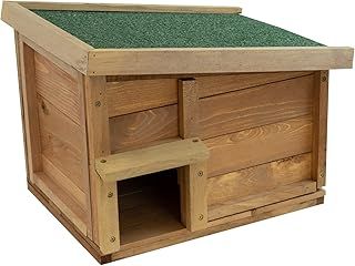 Woodside Hedgehog House & Hibernation Shelter, Safe & Secure Predator Proof Outdoor Habitat/Feeding Station
