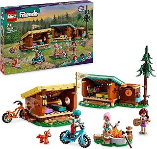 LEGO Friends Adventure Camp Cosy Cabins Camping Toy Set, Kids’ Nature Playset, Pretend Play for Girls and Boys Aged 7 Years and over, with 3 Mini-Doll Characters and a Fox 42624