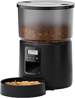 3L Automatic Cat Feeder with Timer - Dispenses 1-6 Meals - Dog Feeder Included