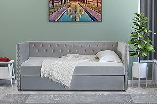 Home Treats Deluxe Day Bed With Trundle & Mattresses Included | Sofa Bed Single Trundle Bed Frame For Adults Children Teenagers | Single 3ft 190 x 90cm (Westfield Day Bed, No Mattress)