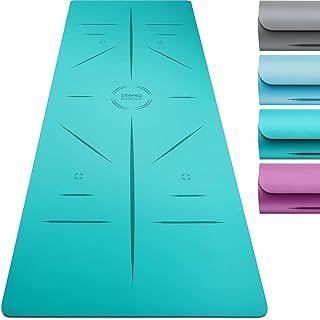 Core Balance Rubber Yoga Exercise Mat Non Slip Extra Wide Heavy Duty with Roll Strap