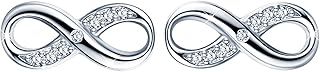 Infinite U Women girls Earrings 925 Sterling Silver Cubic Zirconia Infinity Symbol Stud Earings, Christmas birthday gift