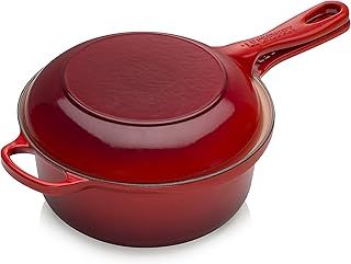 Le Creuset Signature Cast Iron 2-in-1 Pan, 22 cm, 2.3 L, Cerise, 25044220602460