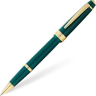 CROSS Bailey Light AT0745-12 Refillable Resin Gel Ink Rollerball Pen with Polished Gold Tone Appointments, Medium Point, includes Premium Gift Box and Black Gel Ink Cartridge, 1 Pack, Green