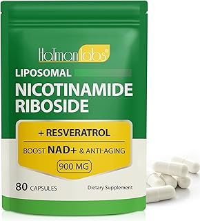 80P NAD Supplements, 900mg NAD Supplement for Anti Aging and Cell Regeneration, High Absorption Formula, Liposomal Nicotinamide Riboside, Support Cellular, Immune & Energy Support