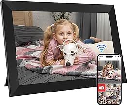 10.1 Inch WiFi Digital Photo Frame Built in 64GB Memory, 1280x800 IPS LCD Touchscreen, Auto-Rotate and Audio, Quick and Easy Share Photos or Videos via the Frameo App, the Best Choice for Gifting