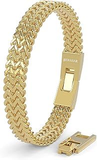 SERASAR | Premium Stainless Steel Bracelet for Men [Franco] | 316L Surgical Steel | Waterproof | Secure Clasp | Three Colours | Including Jewellery Box
