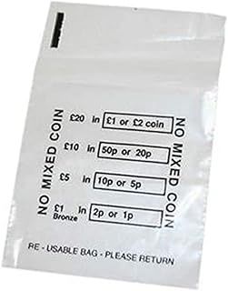 Angel Malone A Pack of Eco Friendly Coin Money Bank Bags Cash Handling Banking - UK Seller (100)