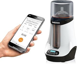 Baby Brezza Safe & Smart Electric Bottle Warmer, Breastmilk + Food Defroster - Universal Fits All Feeding Bottles: Glass Plastic – Wireless Bluetooth Control, White, 1 Count (Pack of 1)