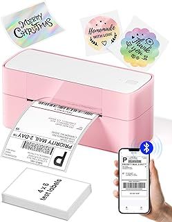 Itari Bluetooth Shipping Printer, 245BT Pink Thermal Postage Label Printer for Small Business, Compatible with Hermes, Royal Mail, EBay