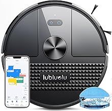 Lubluelu Robot Vacuum Cleaner with Mop 4500Pa,3 in 1 Robotic Vacuum, Laser Navigation, 5 Maps,Super Slim, Carpet Auto Boost,WiFi/App/Alexa,Vacuum Robot ideal for Hard Floor, Pet Hair, Carpet(Black)