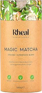 Rheal Magic Matcha 120g | 60 Servings | Contains Lion's Mane Mushroom & Ashwagandha | Supports Wellness Through Brain-Loving Superfoods | 100% Organic & Gluten Free | Plant Based | Certified B Corp