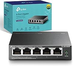 TP-Link 5-Port Gigabit Desktop PoE Switch with 4-Port PoE+, 65 W for all PoE ports, Metal Casing, Plug and Play, Ideal for IP Surveillance and Access Point(TL-SG1005P)