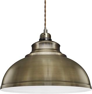 Long Life Lamp Company Modern Vintage Antique Brass Pendant Light Shade Industrial Hanging Ceiling Light Ideal for Dining Room Bar Clubs & Restaurants