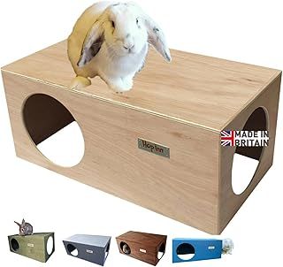 Rabbit House Hide Cat Hideaway 60 x 30 x 25cm Large Medium and Small Rabbits and Cats - Built to Last - All Weather using Protek ECO Shield - Pet Friendly- Assembled - Handcrafted in the UK