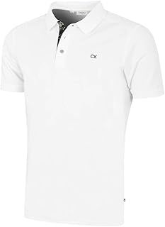 Calvin Klein Mens Campus Camo Golf Polo Shirt - White/Grey Camo - XL