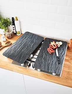 Chums Set of 2 Universal Gas Electric Induction Hob Stove Covers Chopping Board Worktop Surface Protectors Slate