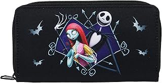 The Nightmare Before Christmas NBX Jack & Sally Spacious Black Zipped Polyester Purse