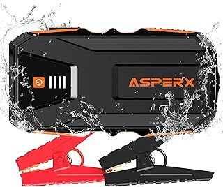AsperX Jump Starter Power Pack(Up to 10L Gas/8L Diesel), 3000A Car Battery Booster Jump Starter with Jump Leads, LED Flashlight and LCD Display, Jump Pack for 12V Vehicles, Pickup, SUV, Motorcycle