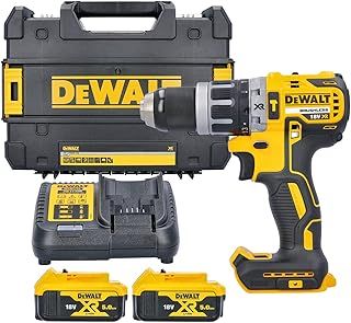 Dewalt DCD796P2 XR Brushless Combi Drill with 2 x 5.0 Ah Lithium-Ion Battery Packs, 18 V, Yellow/Black, Set of 7 Piece