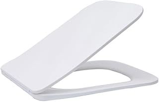 Square Rectangular Shape Toilet Seat with Mute Soft Close Seat Cover & Quick-Release with ONE Push Button Easy Top Fix Blind Hole Modern Luxury Design by AAN®