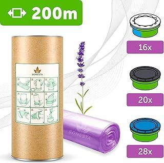 200m. ECO Nappy Bin Refills compatible with Tommee Tippee Tec, Twist & Click, Simplee | compatible with Angel | + cardboard for easy refilling - Lavender Fragrance -