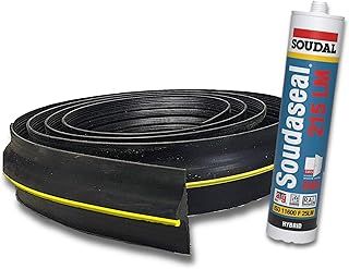 Garage Door Rubber Draught Seal Threshold Waterproof Excluder (2.5m) - Free Sealant Provided