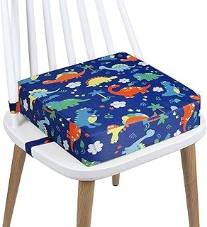 Toddler Booster seat for Dining Chair， Washable 4 Belt Attach to Chair Baby Table Booster seat, Portable Travel Child Kids Booster Cushion