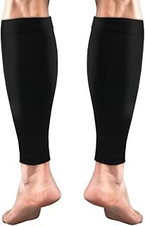 ACWOO Calf Support Compression Sleeves for Women Men, 1 Pair 15-21mmHg Class 1 Shin Splints Brace Support for Torn Muscle Pain Relief, Cramps, Sprains, Footless Leg Socks for Running Sports Flight