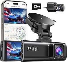 Dash Cam Front Rear, 4K/2.5K Full HD Dash Camera for Cars, Included 32GB Card, Built-in Wi-Fi GPS, 3.18” IPS Screen, Night Vision, 170°Wide Angle, WDR, 24H Parking Mode(F7NP)