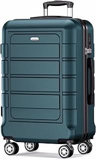 Suitcase Large 28-Inch Expandable PC+ABS Hard Shell Travel Luggage Lightweight Durable High Capacity with Double Spinner Wheels TSA Lock, 28" Green