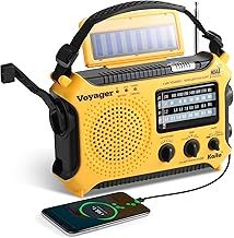 Kaito KA500 5-way Powered Solar Power,Dynamo Crank, Wind Up Emergency AM/FM/SW/NOAA Weather Alert Radio with Flashlight,Reading Lamp and Cellphone Charger, Yellow
