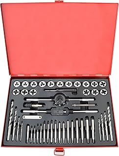 Gunpla 48pcs Tap and Dies Set Metric Heavy Duty Tungsten Alloy Steel Screw Threads Cutting Tools Taper Drill Threading Kit with Red Metal Storage Case