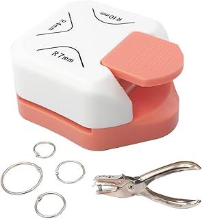 LAMXD 3 in 1 Corner Rounder Punch, Hole Punch 3Way Corner Cutter with Hole Paper Puncher and Loose Leaf Binder Ring, Laminate, DIY Crafts, Card Making and Scrapbooking Crafting Handmade
