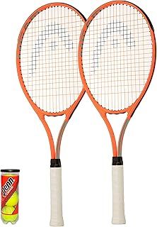 HEAD Radical Adult Tennis Rackets Set of 2 with Protective Covers and 3 Tennis Balls