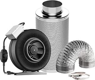 SunStream 4 Inch 203 CFM Inline Fan with Speed Controller, 4 Inch Carbon Filter and 25 Feet of 4 inch 100mm Ducting Combo for Grow Tent Ventilation