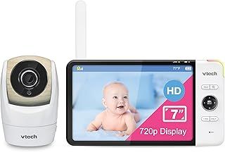 VTech VM919HD Baby Monitor with Camera, 360° Pan and Tilt,Video Baby Monitor with 7" 720p HD Display, 110° Wide-Angle View, HD Night Vision, 1000 ft Long Range, up to 7-hr Video Streaming Battery