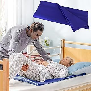 Slide Sheets for Moving Bedridden Bed Patients, Reusable Draw Sheets, Disabled Transfer Board, Repositioning Pads for Cars, Wheelchairs, Obese People, Elderly, Hospitals, Home Care, (140x68cm, Blue)