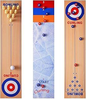 3 in 1 table curling game, bowling shuffleboard table-top game set for kids and adults family games