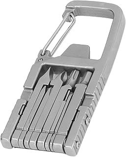 Multitool Keychain 12 in 1 Portable Folding Multi Tool Stainless Steel Outdoor Screwdriver Bit Multipurpose Hand Tool Gifts for Men