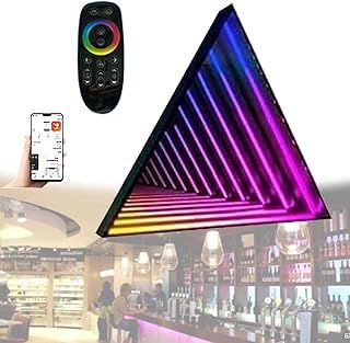 Mirror Tunnel Light LED Infinity Mirror Light - 3D Infinity Mirror Light with APP Control & Remote Control, Wall Mirror Frame Night Light for Bedroom, Gaming Room, Bar,B-50CM