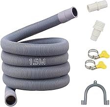 Quanerba 1.5M/2M/3M Washing Machine Drain Hose Adapter Kit with Connector Clip Clamp, 1.5m Adaptor Universal Dishwasher Waste Pipe Extension