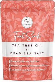 Foot Soak with Tea Tree Oil & Dead Sea Salt | Helps Treat Nail Fungus and Athletes Foot, Foot Spa Bath | Foot Moisturiser & Deodorizer Feet Soak | Exfoliating Foot Soak for Hard Skin