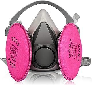 sykua Respirator Mask - Reusable Respirator with 2097 Filters for Spray Paint, Chemical, Gas, Fine Dust, Sanding, Building Work,Spraying and More