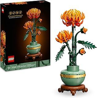 LEGO Botanicals Chrysanthemum Artificial Flower Building Set - Faux Plant Gift for Mothers - Creative Model Kit for Adults to Build - Home Office Decor from the Botanical Collection - 10368