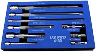 US PRO Tools 9pc 1/4" 3/8" 1/2" Dr Extension Bar Set, Sockets Bars 4190