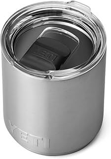 YETI Rambler Lowball, Vacuum Insulated Stainless Steel Stackable Lowball with MagSlider Lid, Stainless Steel, 10 oz (296 ml)