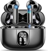 Wireless Earbuds, Bluetooth 5.3 Headphones In Ear with 4 ENC Noise Cancelling Mic, 40H Playtime Bluetooth Earphones, Mini Deep Bass Stereo Ear Buds, IP7 Waterproof Wireless Headphones, LED Display