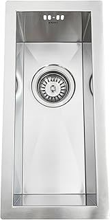 ENKI Small Undermount Kitchen Sink Handmade Stainless Steel 0.5 Half Bowl Zero