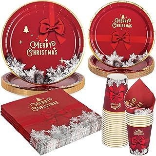 40 Pcs Christmas Paper Napkins Christmas Red 33 * 33CM